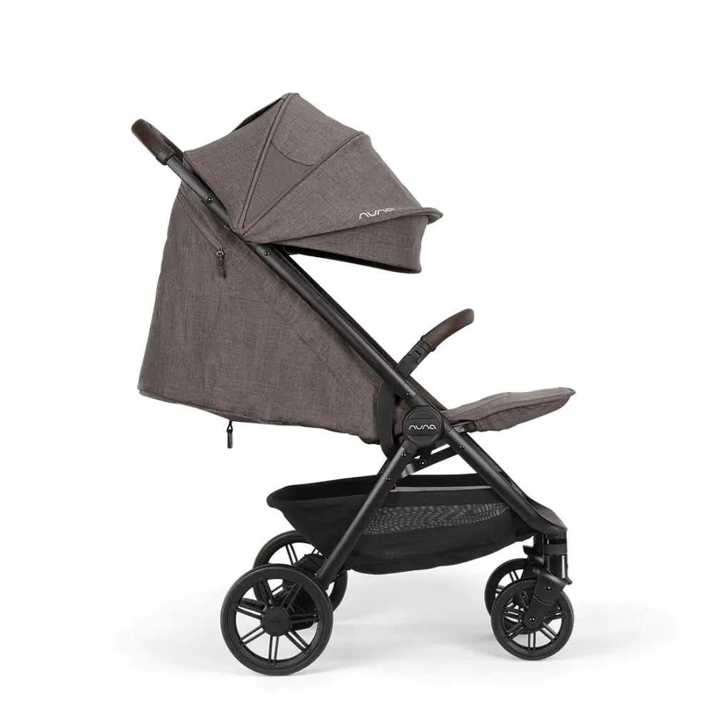 Nuna Trvl Urbn Cabin Friendly Stroller-Lightweight-Compact-One Hand Fold-Extendable Canopy-Big Rear Wheel-All Wheel Suspension-0 to 4Y (Upto 22Kg)-Chestnut