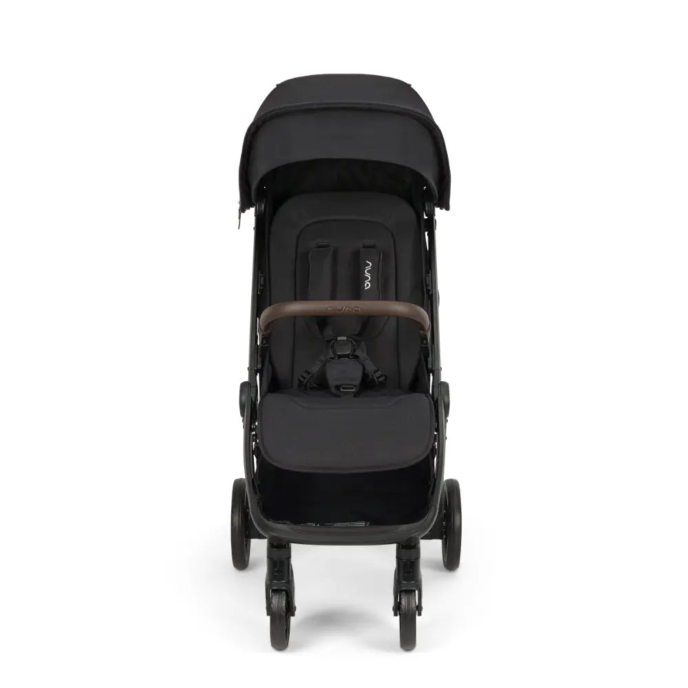 Nuna Trvl Urbn Cabin Friendly Stroller-Lightweight-Compact-One Hand Fold-Extendable Canopy-Big Rear Wheel-All Wheel Suspension-0 to 4Y (Upto 22Kg)-Caviar