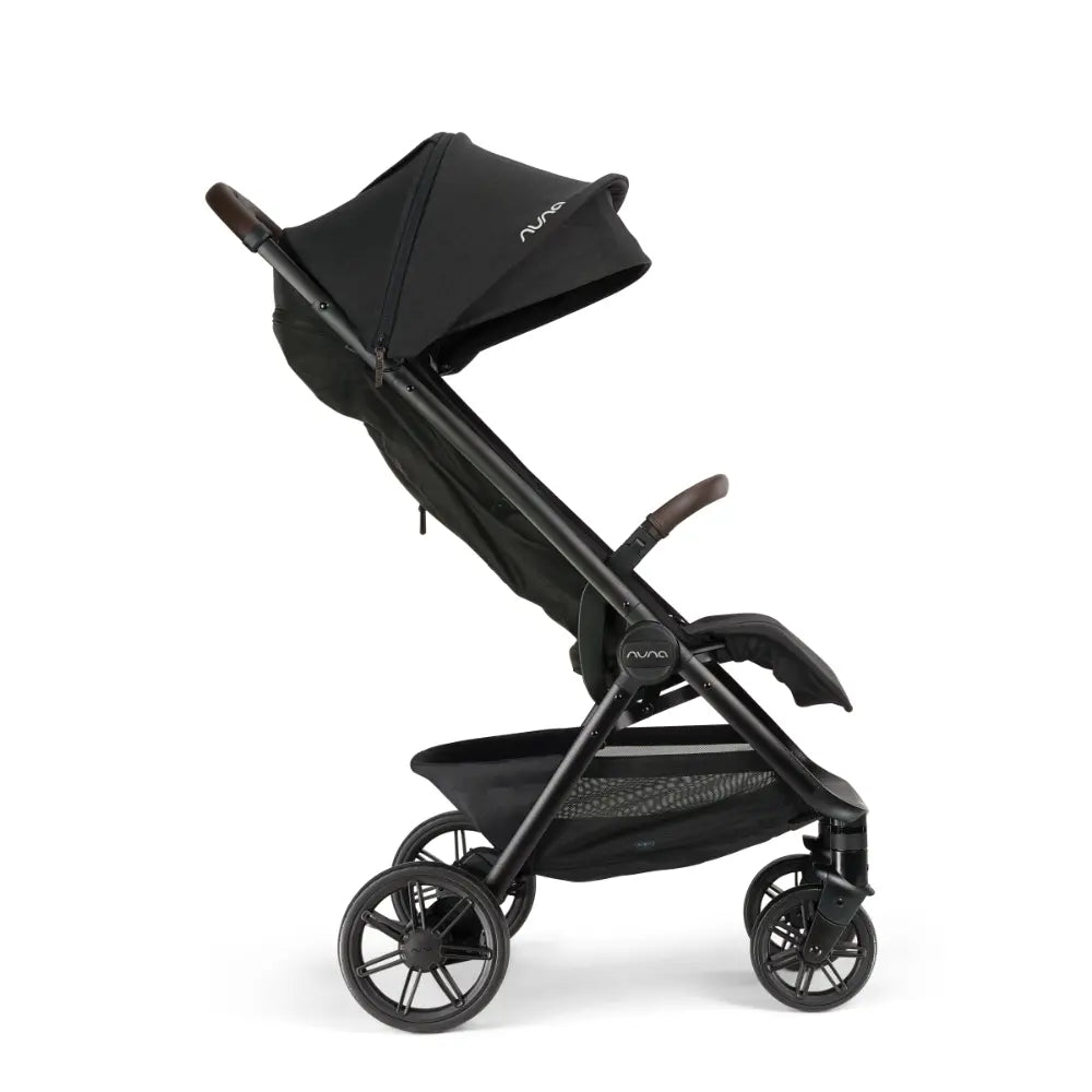 Nuna Trvl Urbn Cabin Friendly Stroller-Lightweight-Compact-One Hand Fold-Extendable Canopy-Big Rear Wheel-All Wheel Suspension-0 to 4Y (Upto 22Kg)-Caviar