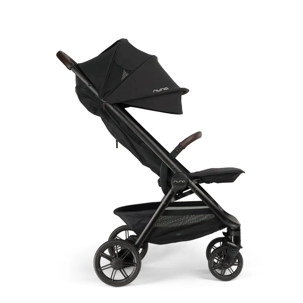 Nuna Trvl Urbn Cabin Friendly Stroller-Lightweight-Compact-One Hand Fold-Extendable Canopy-Big Rear Wheel-All Wheel Suspension-0 to 4Y (Upto 22Kg)-Caviar