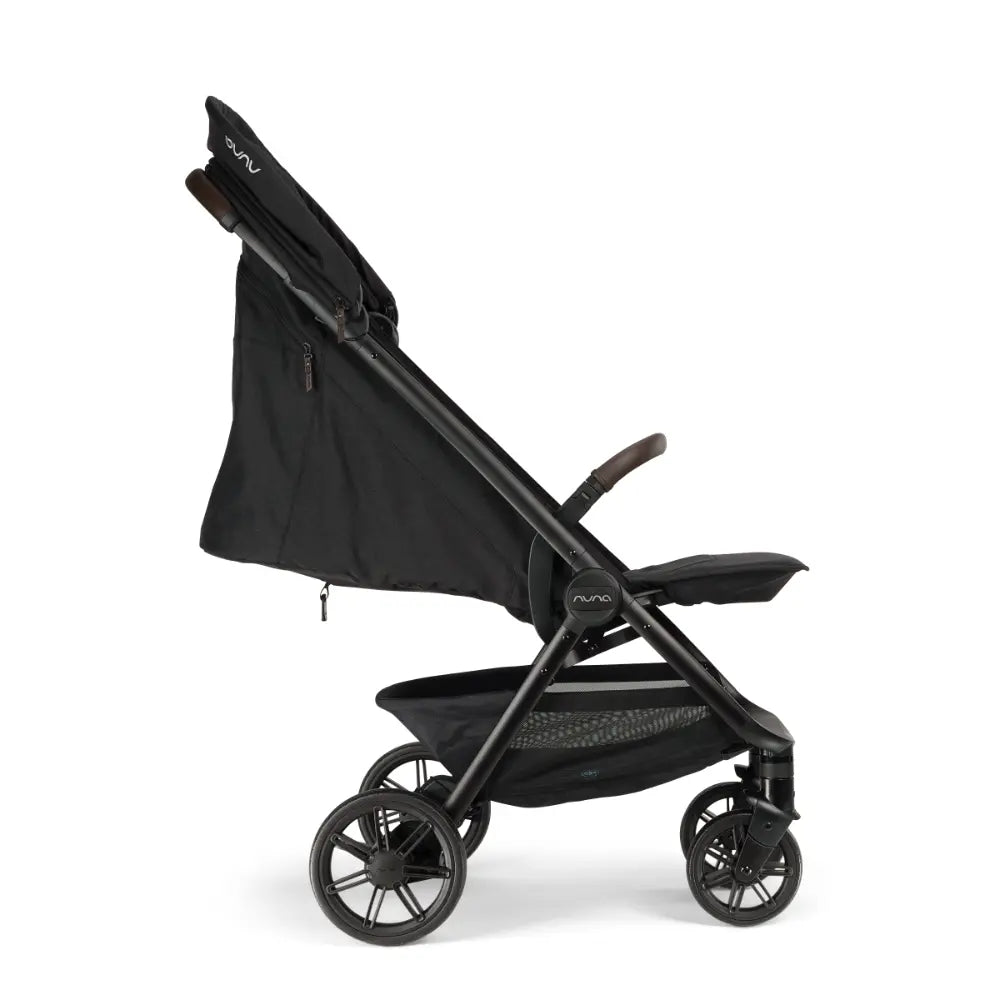 Nuna Trvl Urbn Cabin Friendly Stroller-Lightweight-Compact-One Hand Fold-Extendable Canopy-Big Rear Wheel-All Wheel Suspension-0 to 4Y (Upto 22Kg)-Caviar