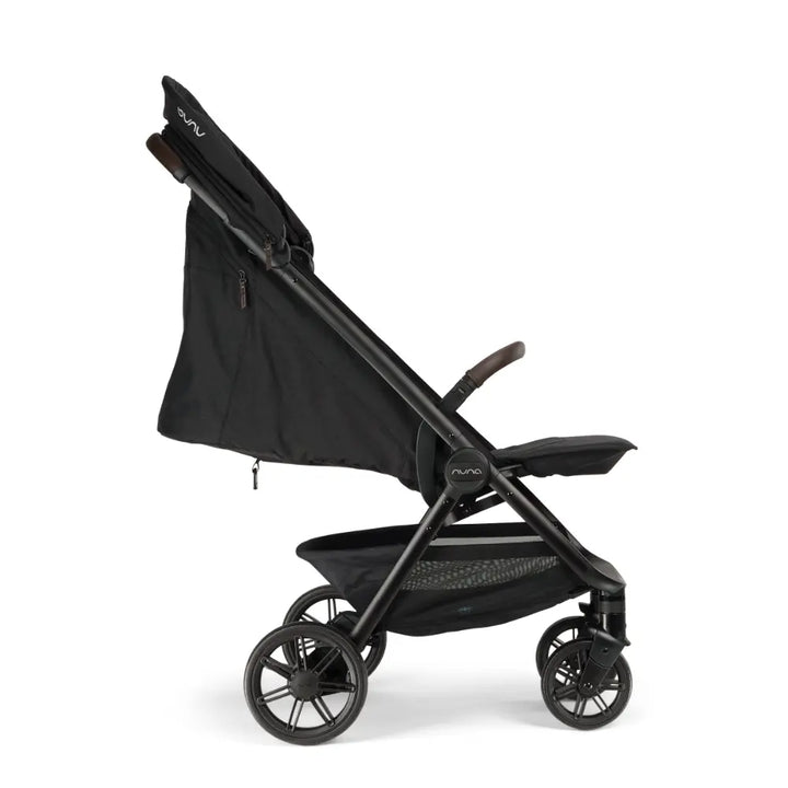 Nuna Trvl Urbn Cabin Friendly Stroller-Lightweight-Compact-One Hand Fold-Extendable Canopy-Big Rear Wheel-All Wheel Suspension-0 to 4Y (Upto 22Kg)-Caviar