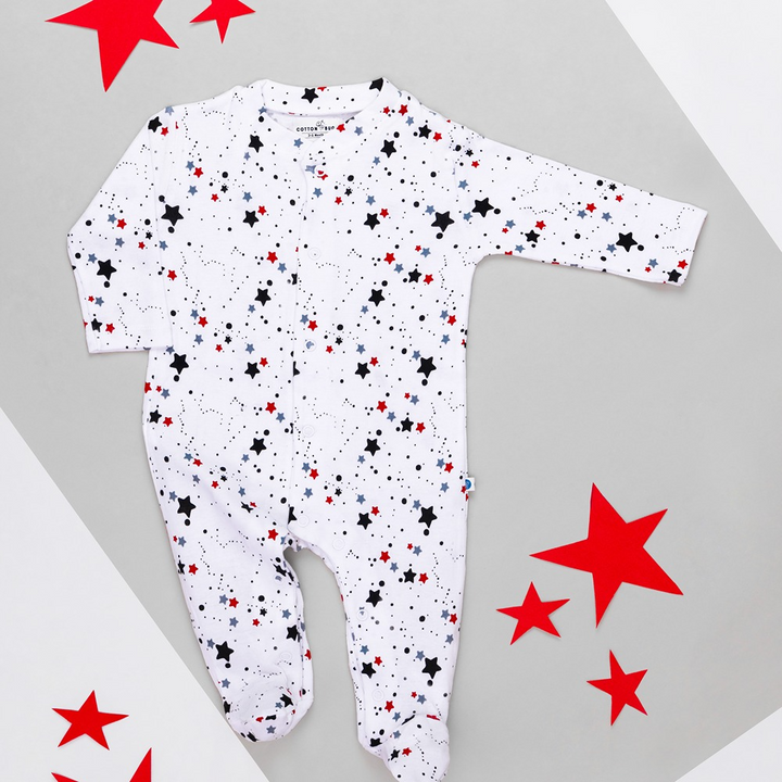 Cotton Bug Pyjama Romper - Stars