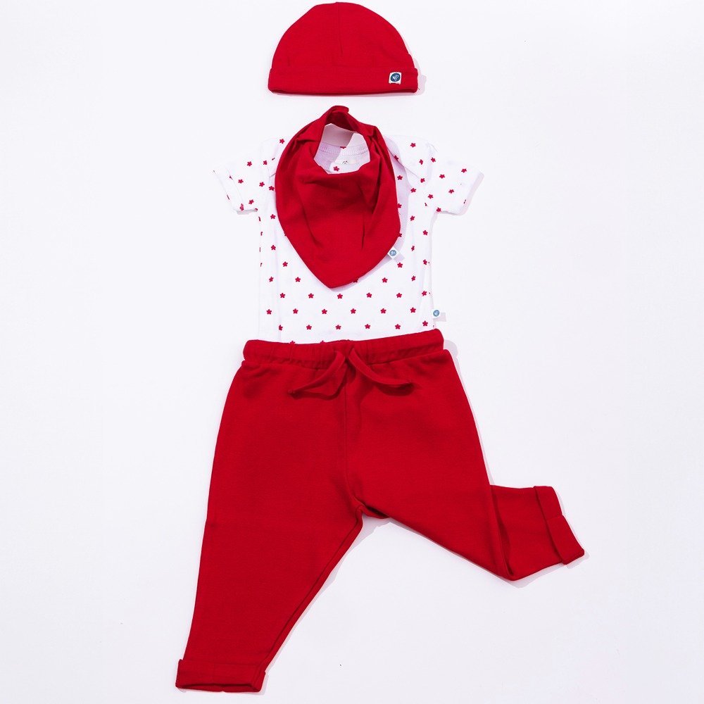 Cotton Bug Half Sleeves Romper Set of 3 - Stars