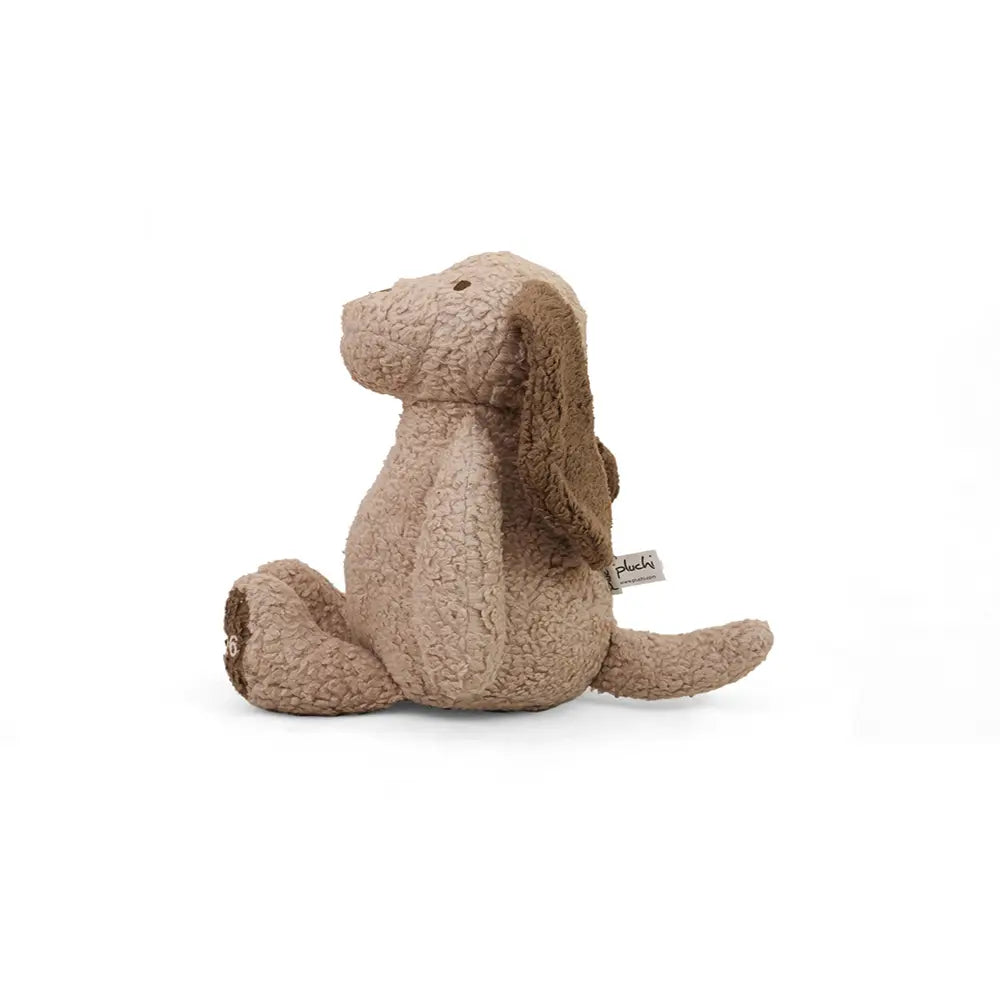 Pluchi Buddy The Dog Cotton Knitted Stuffed Soft Toy - Pale Whisper &amp; Khaki