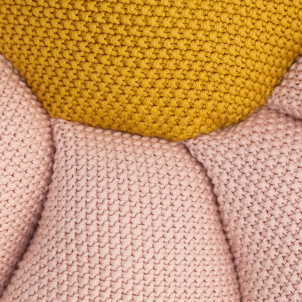 Pluchi Knitted Bloom shaped Cushion Cotton Knitted Stuffed Soft Toy - Pink
