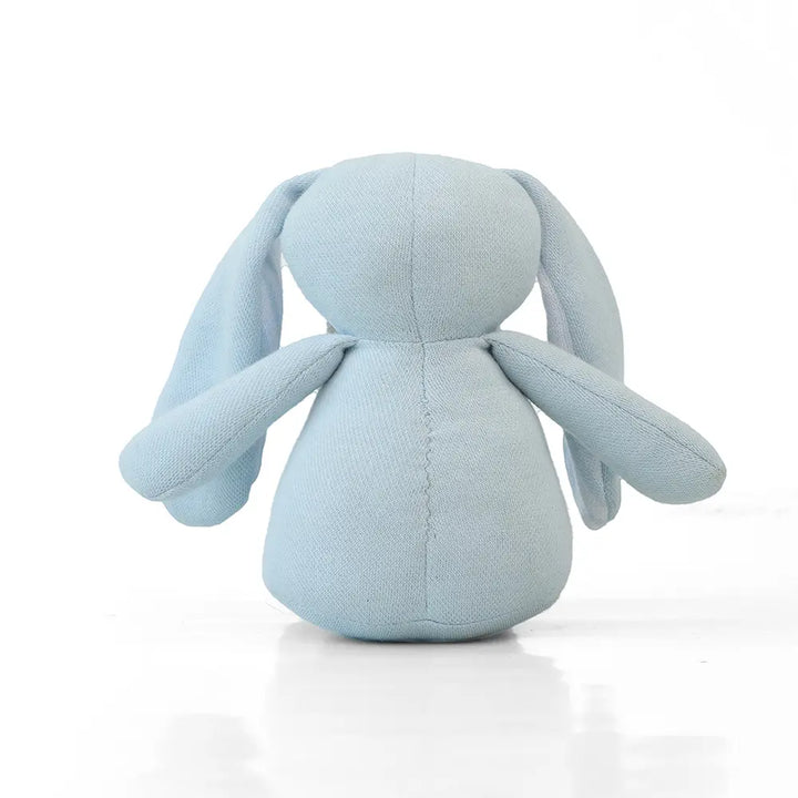 Pluchi RalphÂ BunnyÂ HopÂ Cotton Knitted Stuffed Soft Rattle Toy - Sky Blue