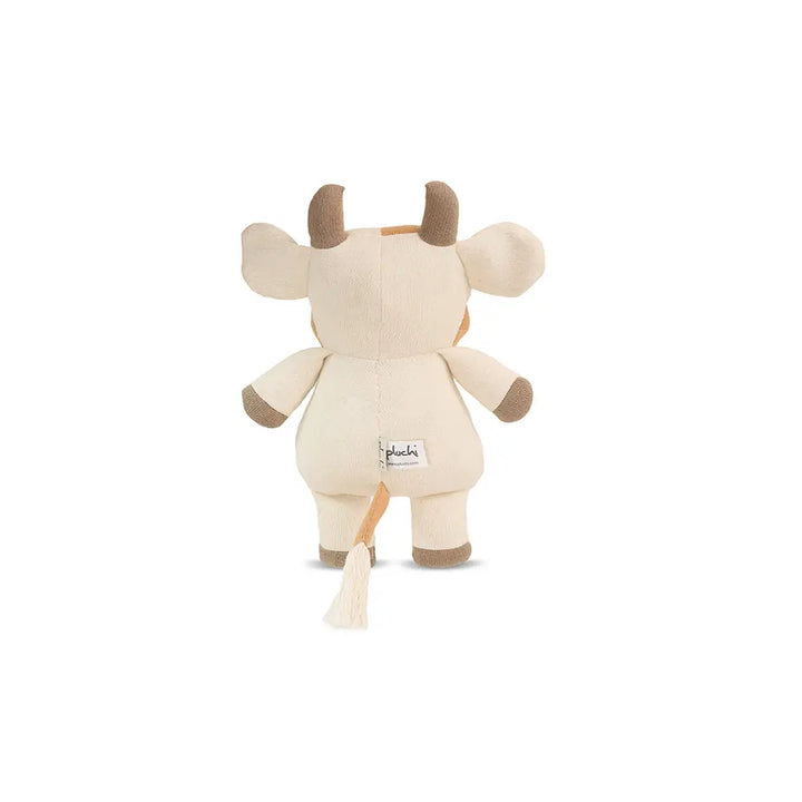 Pluchi Clementine the CowÂ ToyÂ Cotton Knitted Stuffed Soft Toy - Skin, Natural And Dove Beige