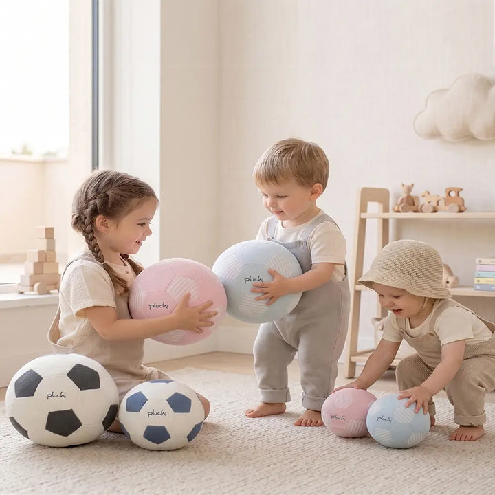 Pluchi Cuddle Kick Football Color Cotton Knitted Stuffed Soft Toy - Grey