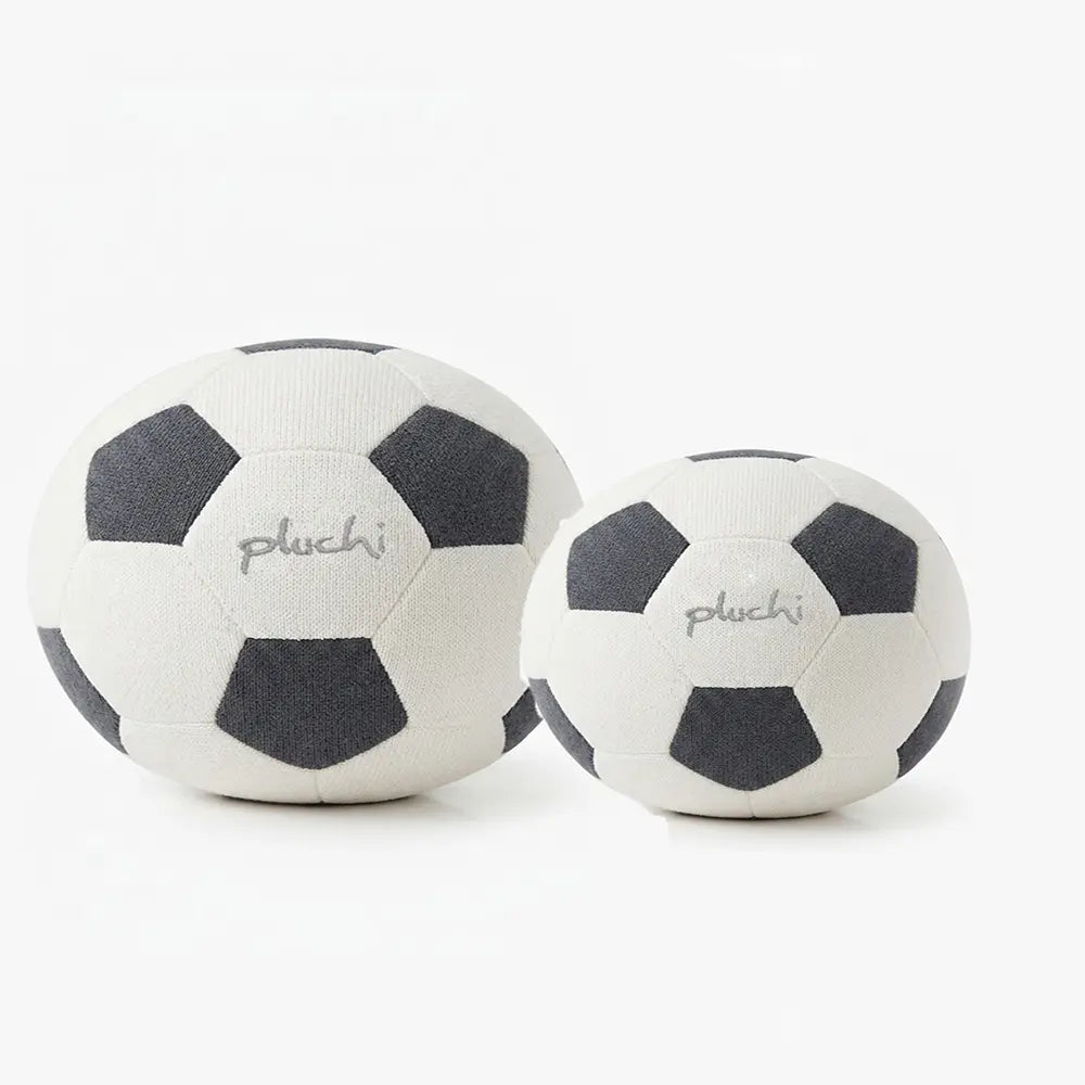 Pluchi Cuddle Kick Football Color Cotton Knitted Stuffed Soft Toy - Grey