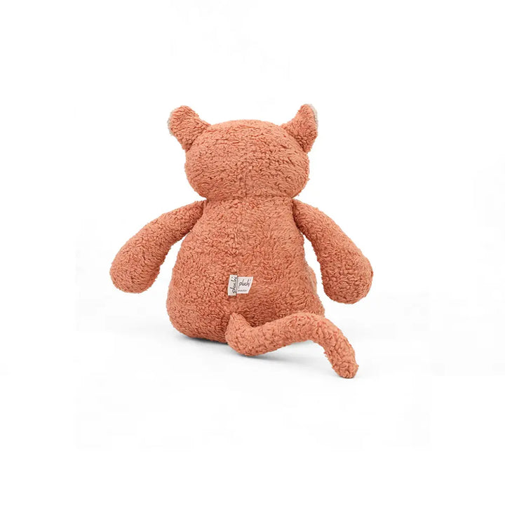 Pluchi Ginger The Cat Cotton Knitted Stuffed Soft Toy - Pale Whisper &amp; Dusty Coral