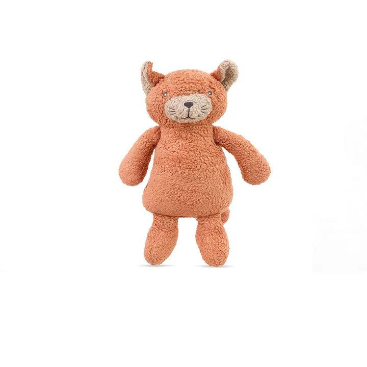 Pluchi Ginger The Cat Cotton Knitted Stuffed Soft Toy - Pale Whisper &amp; Dusty Coral