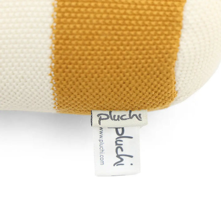 Pluchi Garden Heirloom Bee Cotton Knitted Stuffed Soft Toy - Mustard &amp; Natural
