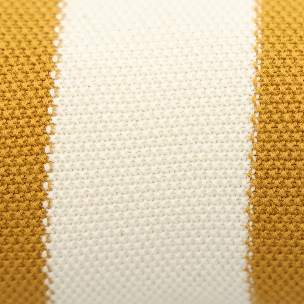 Pluchi Garden Heirloom Bee Cotton Knitted Stuffed Soft Toy - Mustard &amp; Natural