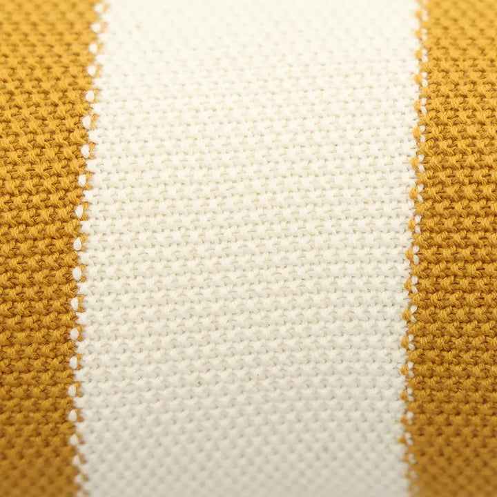 Pluchi Garden Heirloom Bee Cotton Knitted Stuffed Soft Toy - Mustard &amp; Natural