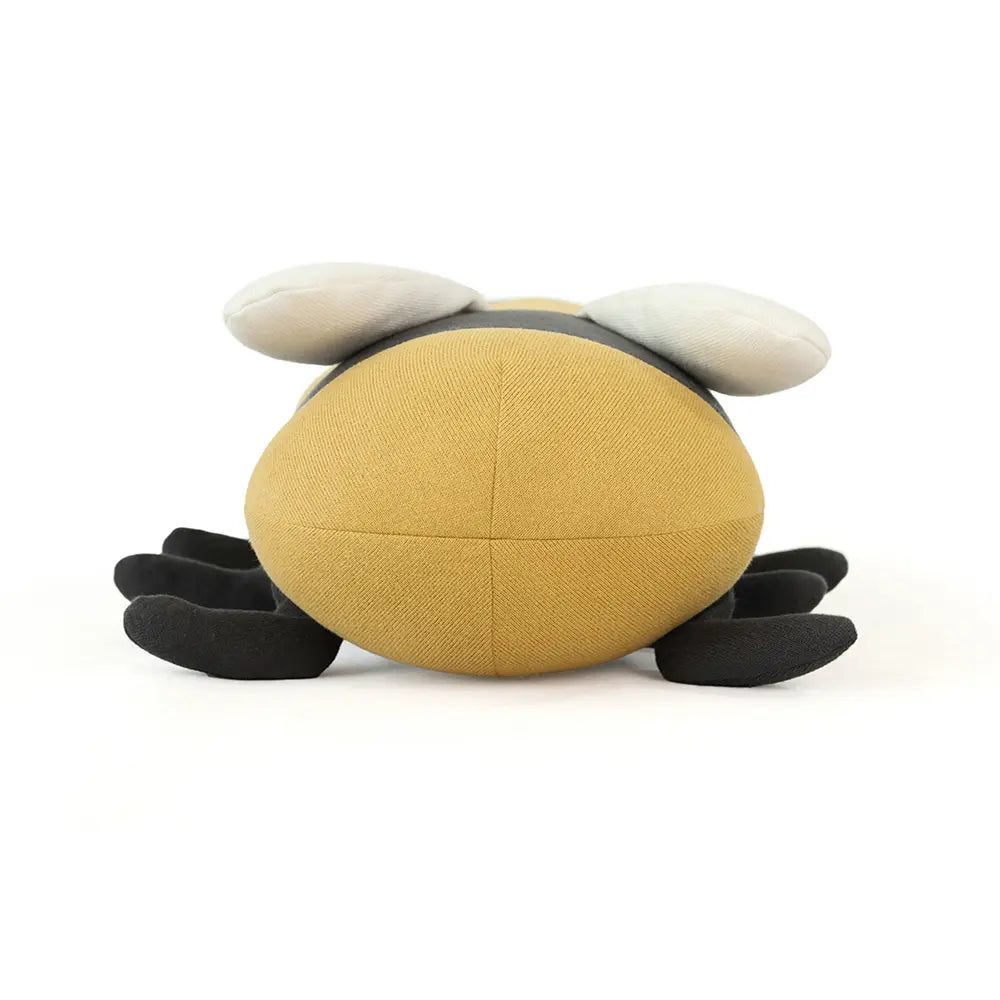 Pluchi Honey Bee Cotton Knitted Stuffed Soft Toy - Dark Grey &amp; Honey Gold