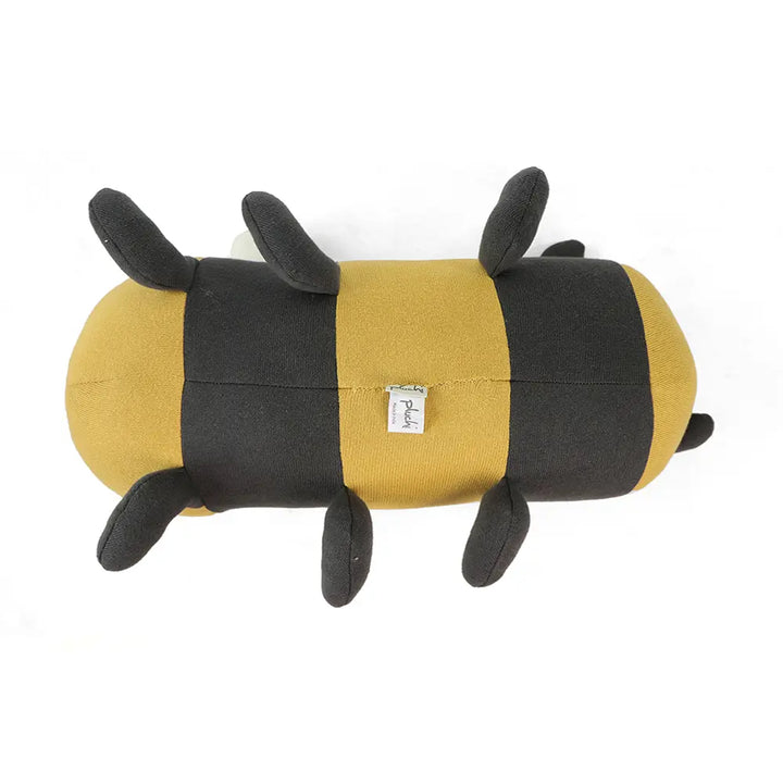 Pluchi Honey Bee Cotton Knitted Stuffed Soft Toy - Dark Grey &amp; Honey Gold