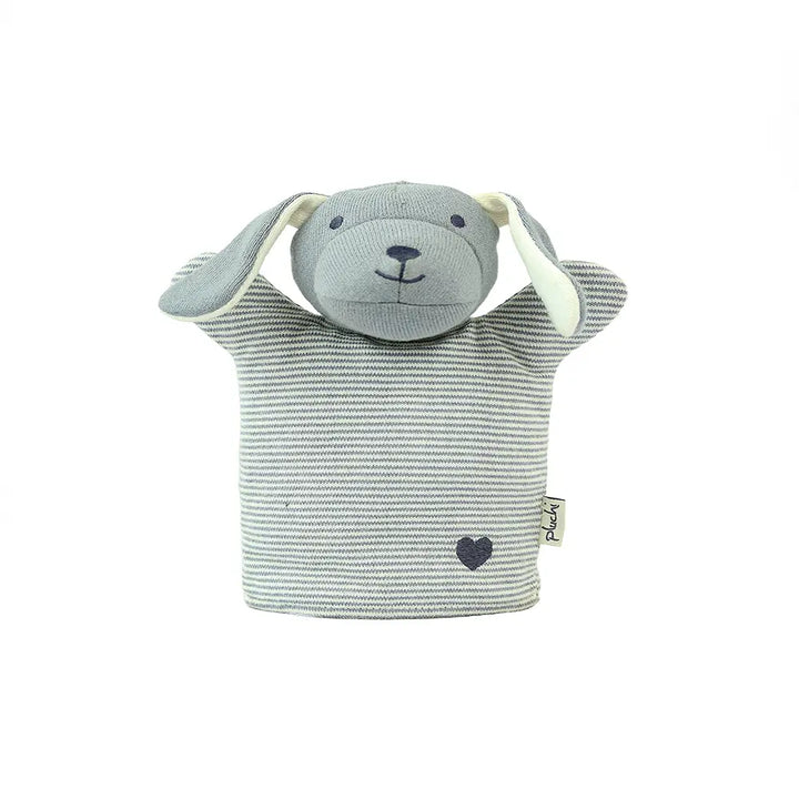 Pluchi Dog Hand Puppet Cotton Knitted Stuffed Soft Toy - Blue