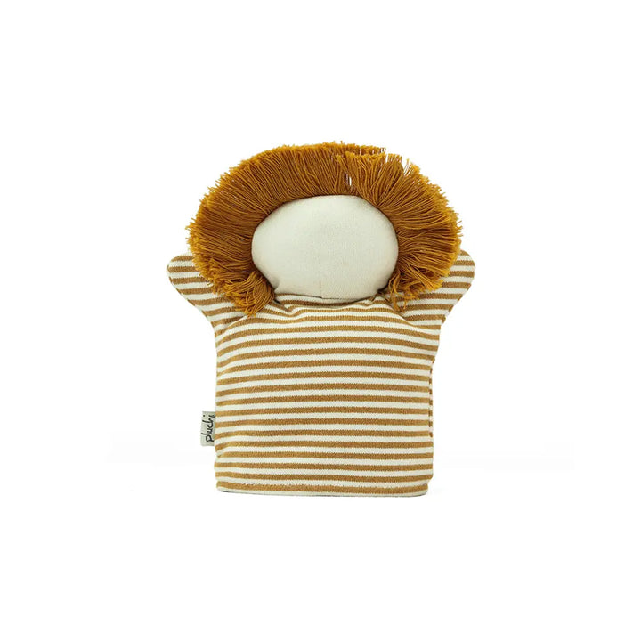 Pluchi Lion Hand Puppet Cotton Knitted Stuffed Soft Toy - Mustard