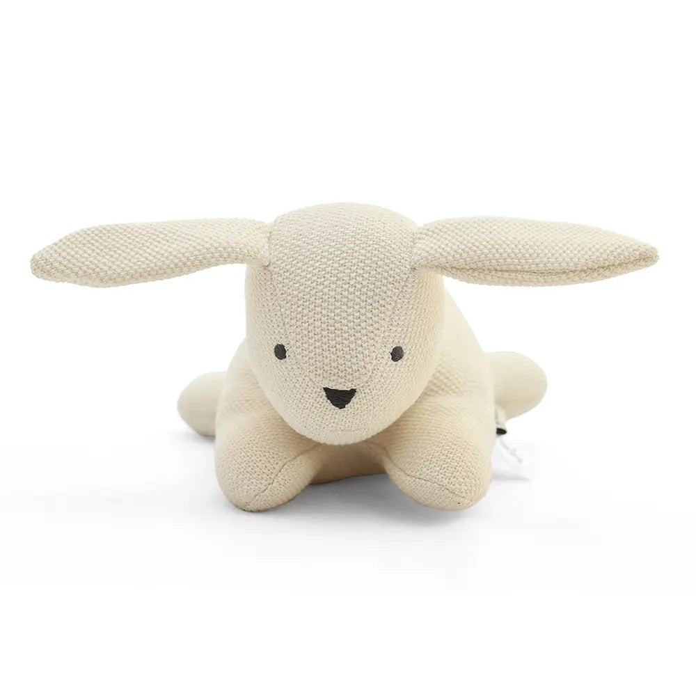 Pluchi Hush Bunny Music Cotton Knitted Stuffed Soft Toy - Natural