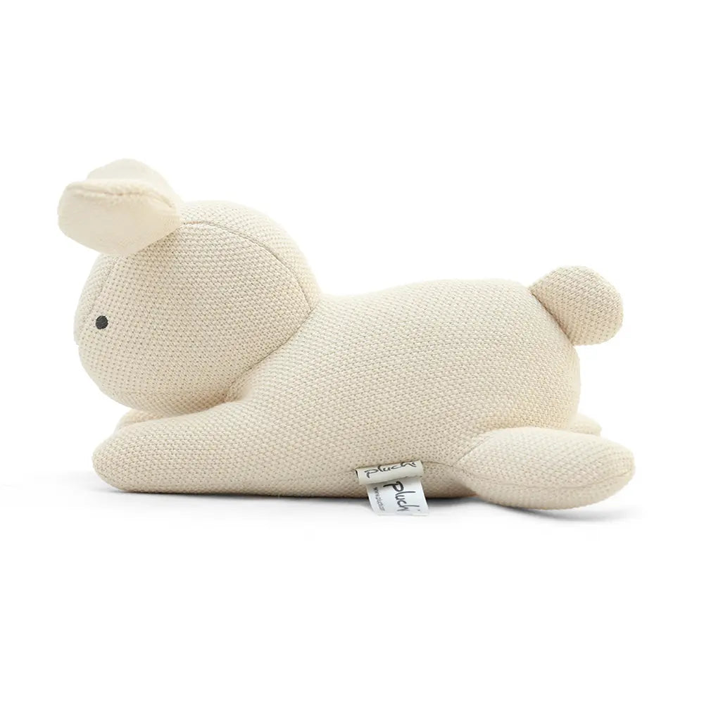 Pluchi Hush Bunny Music Cotton Knitted Stuffed Soft Toy - Natural