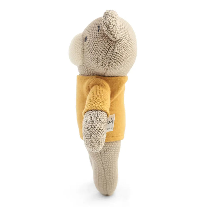 Pluchi Kensington Teddy Cotton Knitted Stuffed Soft Toy - Beige and Yellow