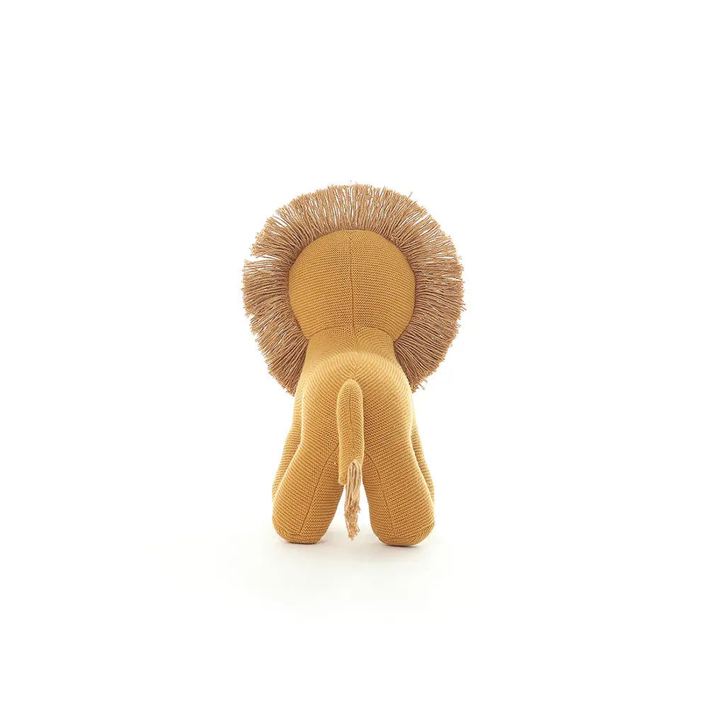 Pluchi Magnus Lion Cotton Knitted Stuffed Soft Toy - Mustard &amp; Wheat