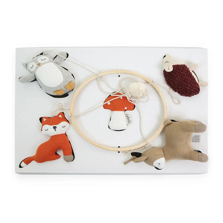 Pluchi Premium 100% Knitted Cotton Nursery Crib Mobile Hanging - Whispering Woods Theme