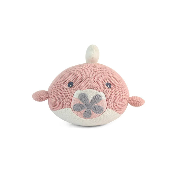 Pluchi Marlow Fish Cotton Knitted Stuffed Soft Toy for Babies &amp; Kids - Pink &amp; Natural