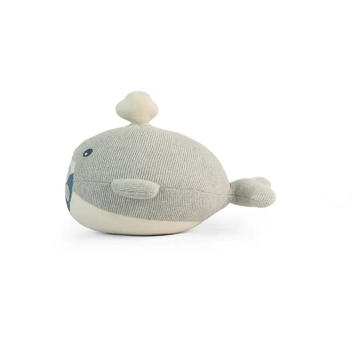 Pluchi Marlow Fish Cotton Knitted Stuffed Soft Toy for Babies &amp; Kids - Grey &amp; Natural