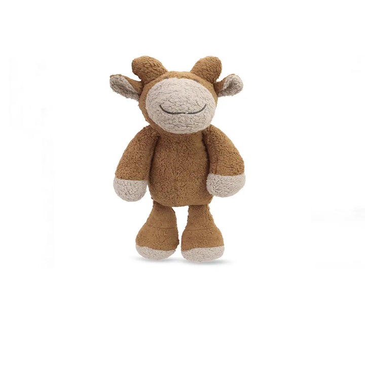 Pluchi Molly The Giraffe Cotton Knitted Stuffed Soft Toy - Pale Whisper &amp; Honey Gold