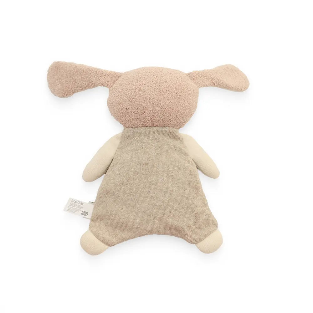 Pluchi Snuggle &amp; Crinkle Dog Cuddle Cotton Knitted Stuffed Soft Toy - Blue, Natural and Light Beige Melange