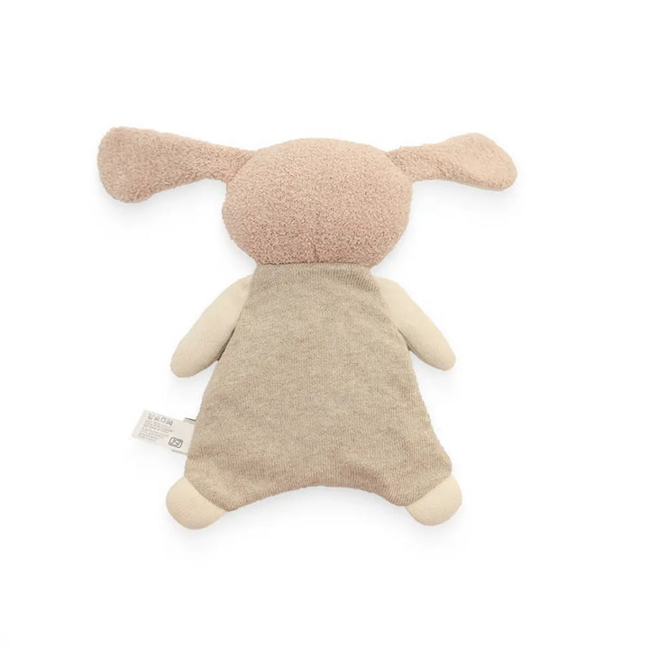 Pluchi Snuggle &amp; Crinkle Dog Cuddle Cotton Knitted Stuffed Soft Toy - Blue, Natural and Light Beige Melange