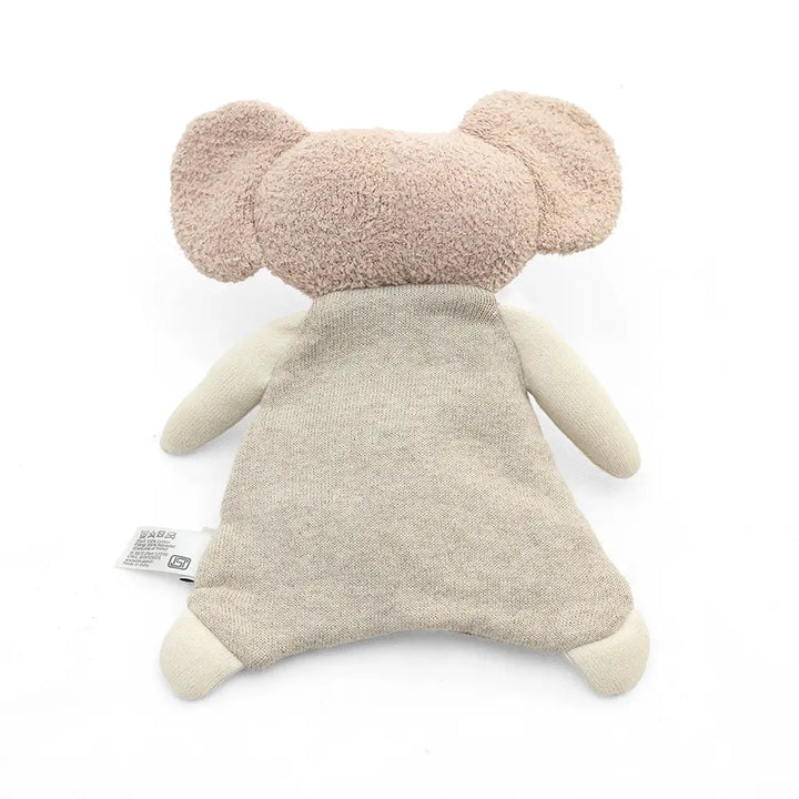 Pluchi Snuggle &amp; Crinkle Ele - Cuddle Cotton Knitted Stuffed Soft Toy - Green, Natural and Light Beige Melange