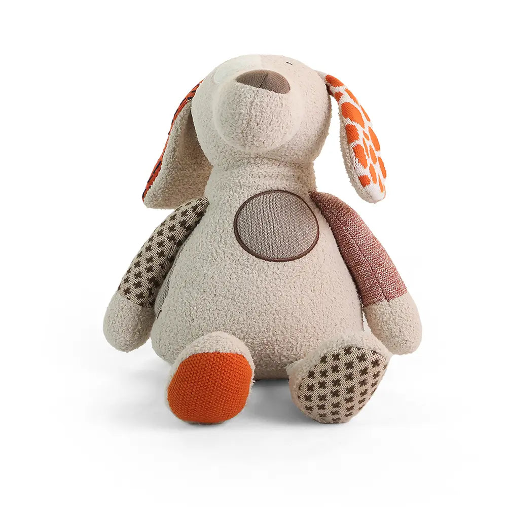 Pluchi Orla Dog Patchwork Friends Cotton Knitted Stuffed Soft Toy for Babies &amp; Kids - Multi Color
