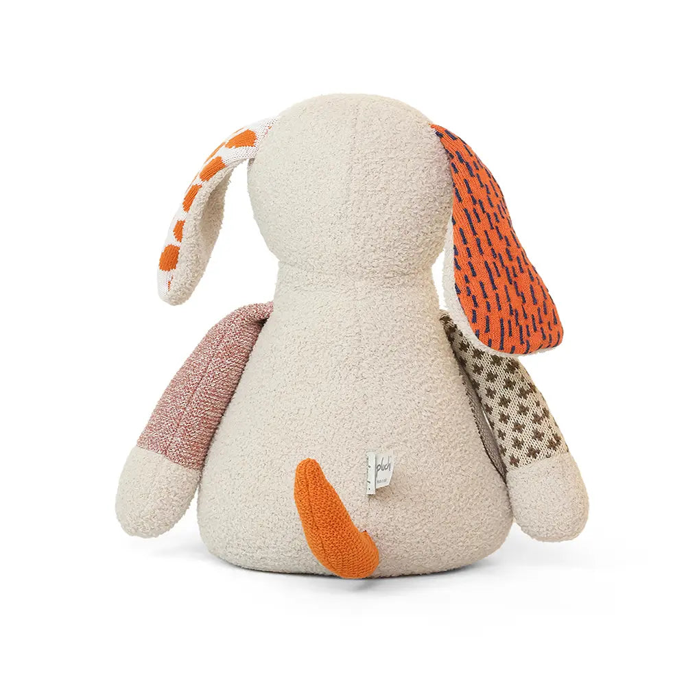 Pluchi Orla Dog Patchwork Friends Cotton Knitted Stuffed Soft Toy for Babies &amp; Kids - Multi Color