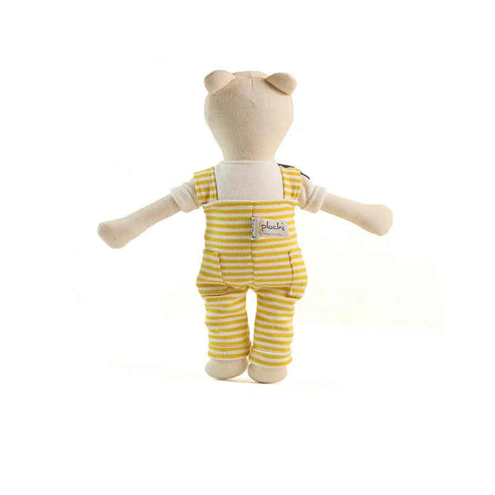 Pluchi Puddles The Toad Cotton Knitted Stuffed Soft Toy for Babies &amp; Kids - Natural &amp; Medium Yellow