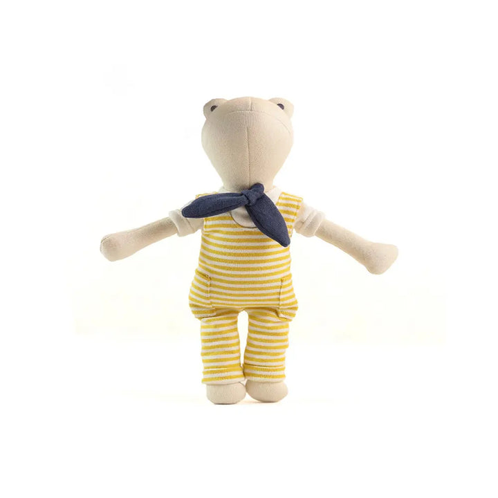 Pluchi Puddles The Toad Cotton Knitted Stuffed Soft Toy for Babies &amp; Kids - Natural &amp; Medium Yellow