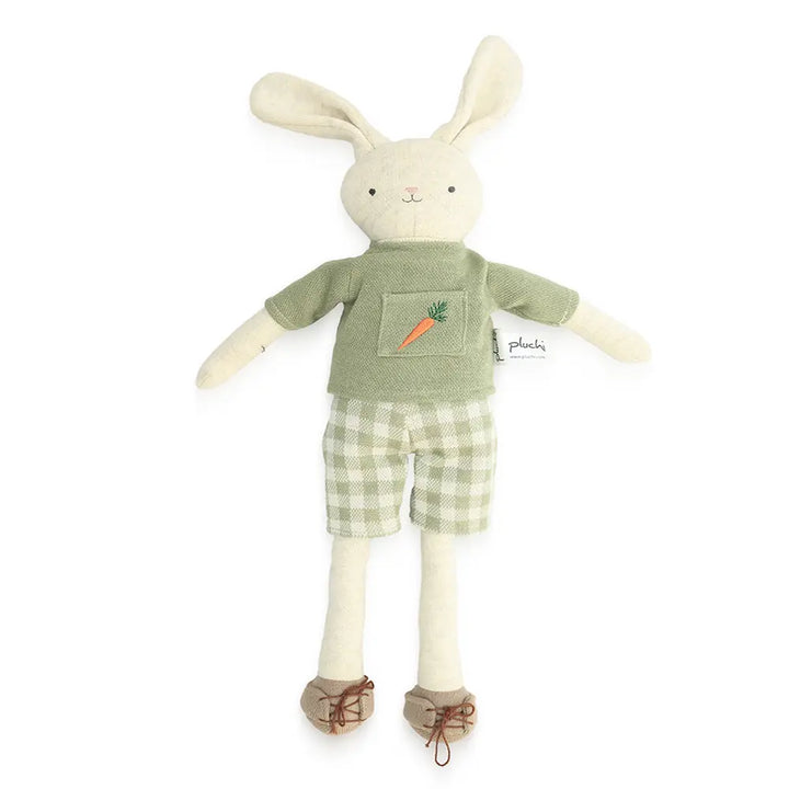 Pluchi Percy Purrlock Topy Mint, Natural &amp; Dove Beige Color Pillow Cotton Knitted Stuffed Soft Toy