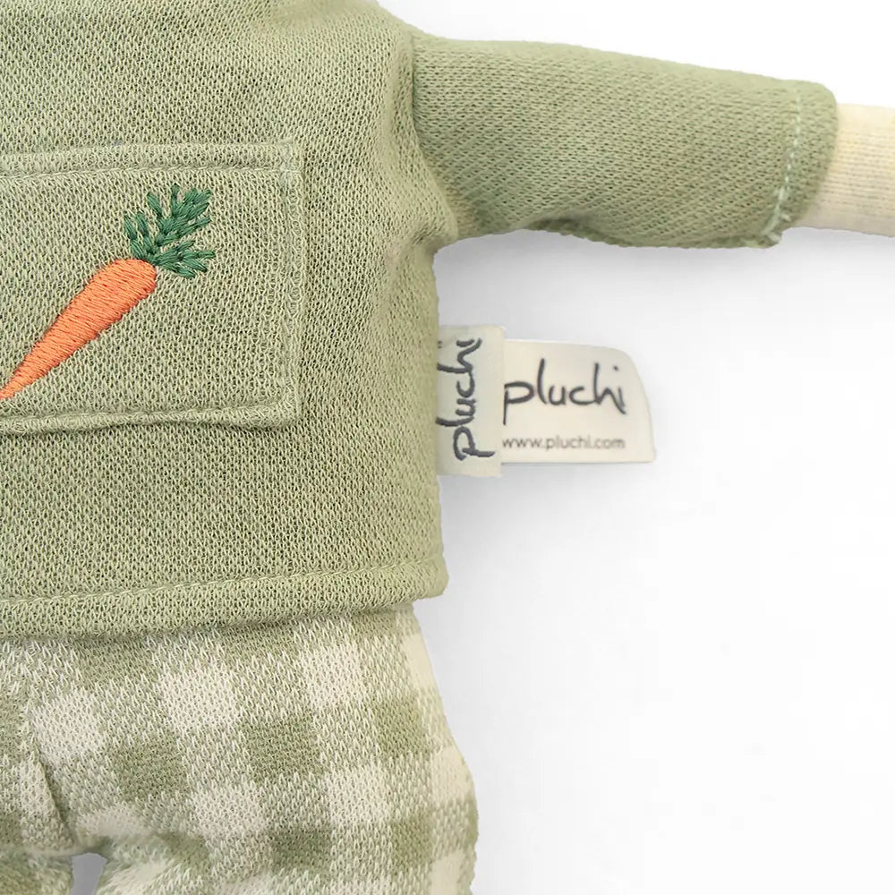 Pluchi Percy Purrlock Topy Mint, Natural &amp; Dove Beige Color Pillow Cotton Knitted Stuffed Soft Toy