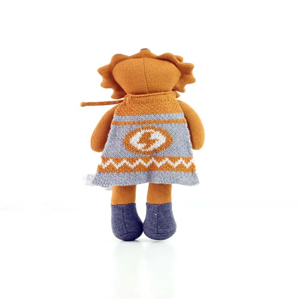 Pluchi Petit Lapin Longue Bunny Cotton Knitted Stuffed Soft Toy - Mustard, Natural &amp; Grey