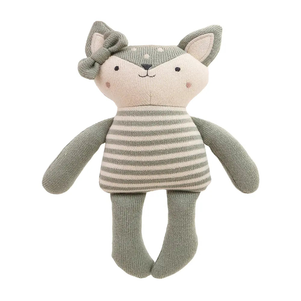 Pluchi Pip Foxy Cotton Knitted Stuffed Soft Toy - Grey