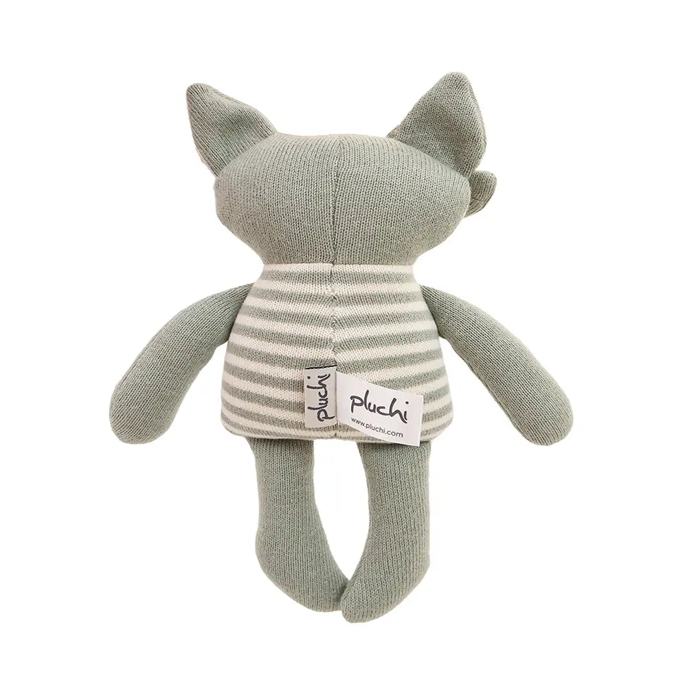 Pluchi Pip Foxy Cotton Knitted Stuffed Soft Toy - Grey