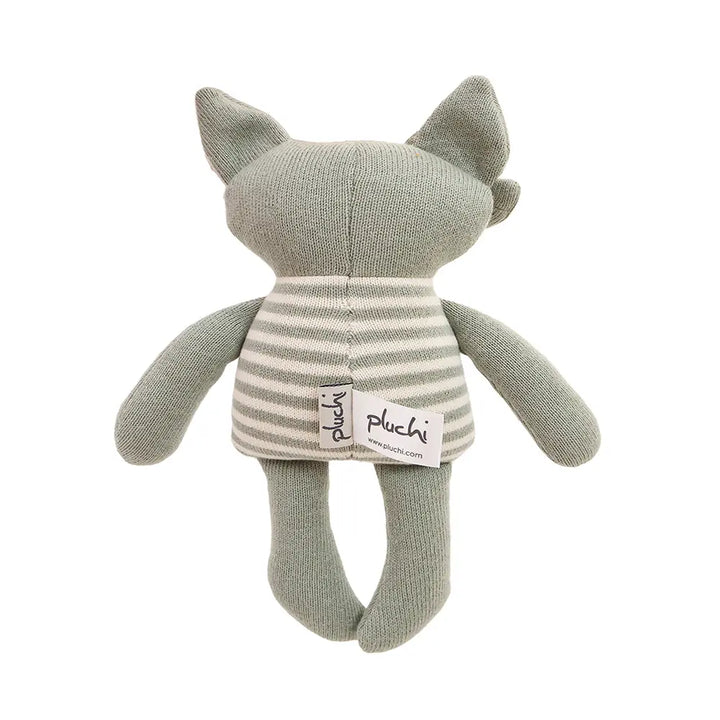 Pluchi Pip Foxy Cotton Knitted Stuffed Soft Toy - Grey