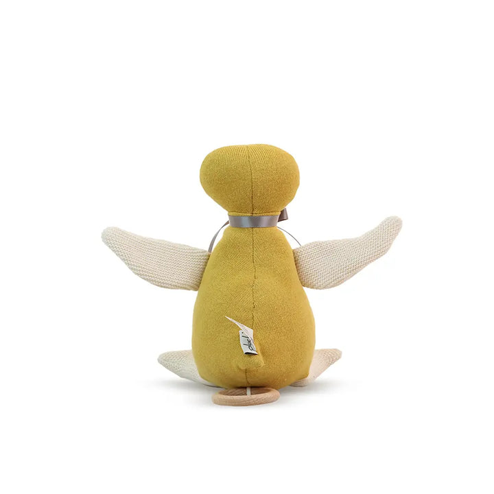 Pluchi Quacky Tunes Duck Cotton Knitted Stuffed MusicÂ Soft Toy - Cornsilk &amp; Natural