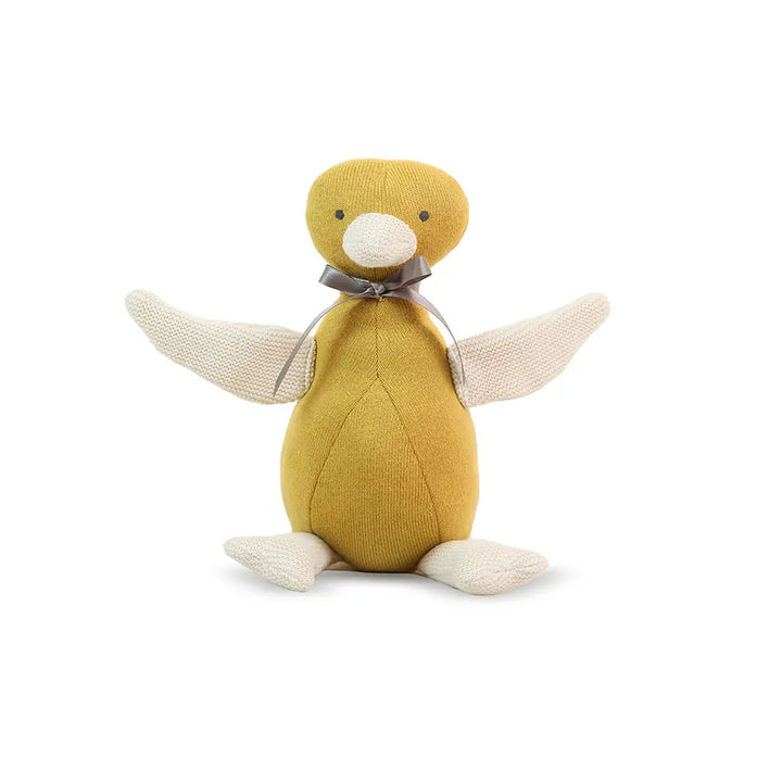 Pluchi Quacky Tunes Duck Cotton Knitted Stuffed MusicÂ Soft Toy - Cornsilk &amp; Natural
