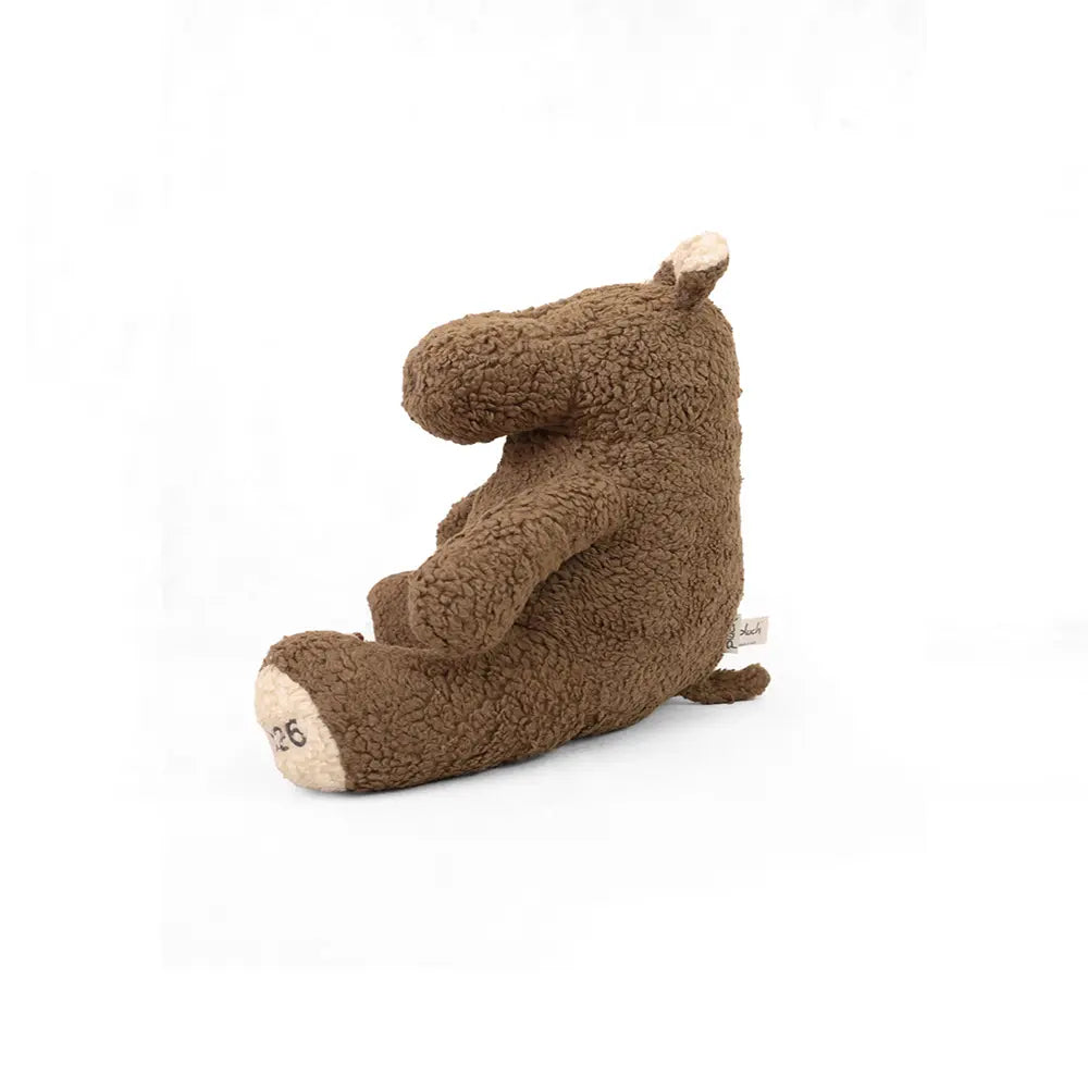Pluchi Smoothie The Hippo Cotton Knitted Stuffed Soft Toy - Khaki &amp; Natural