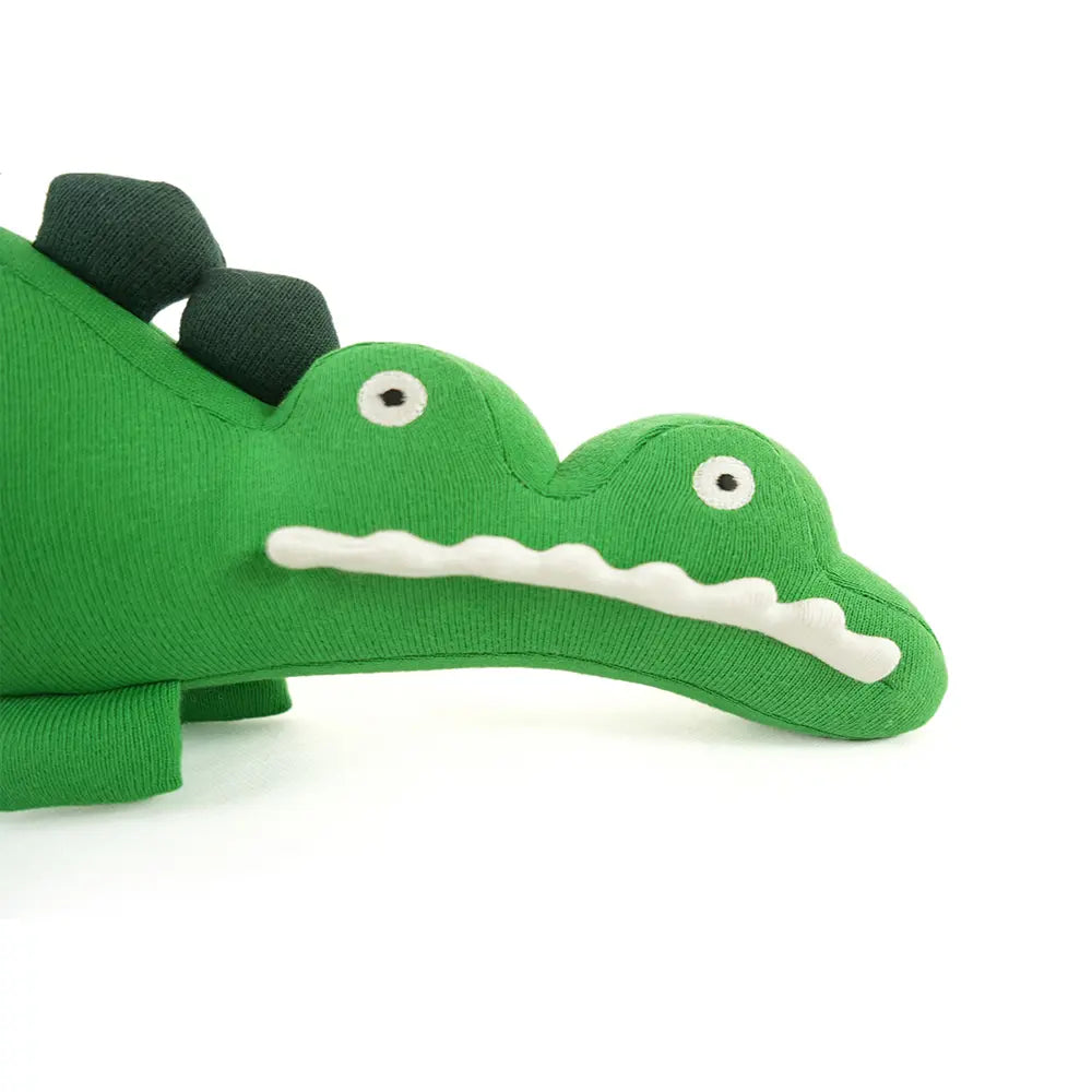 Pluchi Snapper Cotton Knitted Stuffed Soft Toy - Hot Green, Charcoal &amp; Felt