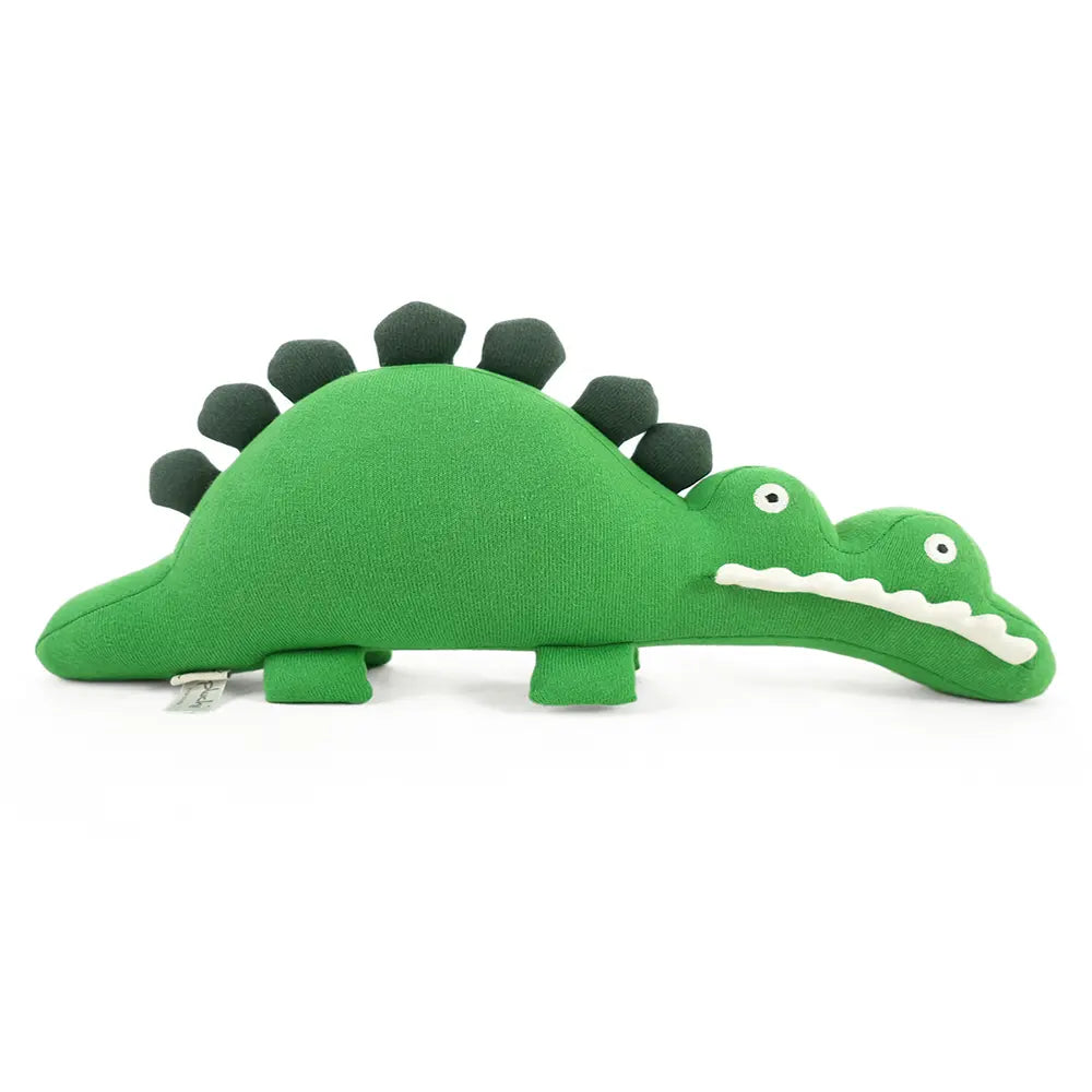 Pluchi Snapper Cotton Knitted Stuffed Soft Toy - Hot Green, Charcoal &amp; Felt