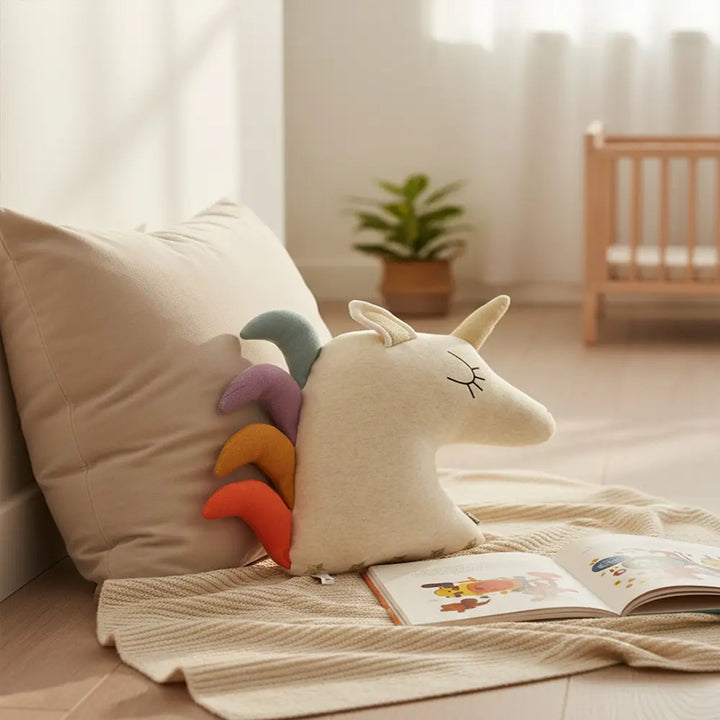 Pluchi Sweet Unicors Cotton Knitted Stuffed Soft Toy - Tuscansun Mustard &amp; Black